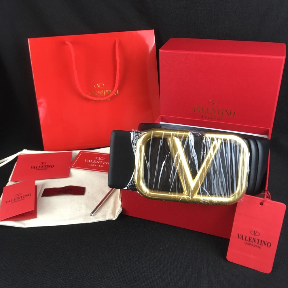 Valentino Garavani Wide Black VLOGO Belt with Full Packaging  EUR 80